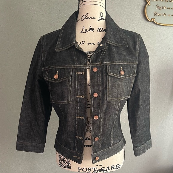 Guess Jackets & Blazers - NWOT- Guess- Gorgeous Stonewash Black Denim Jacket for Women- Size M